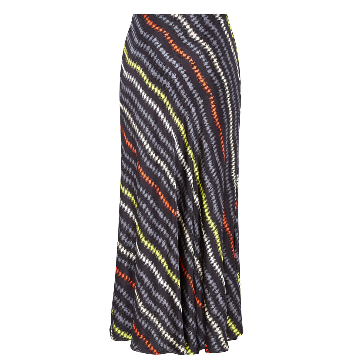 Celeste Bias Cut Satin Skirt - Black Diamond
