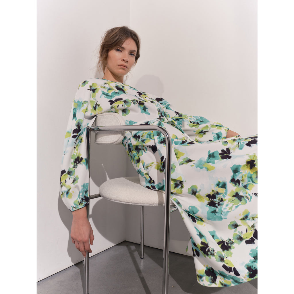 Loom London Women's Maeve Dress Green Floral Loom London Women's Maeve Dress Green Floral