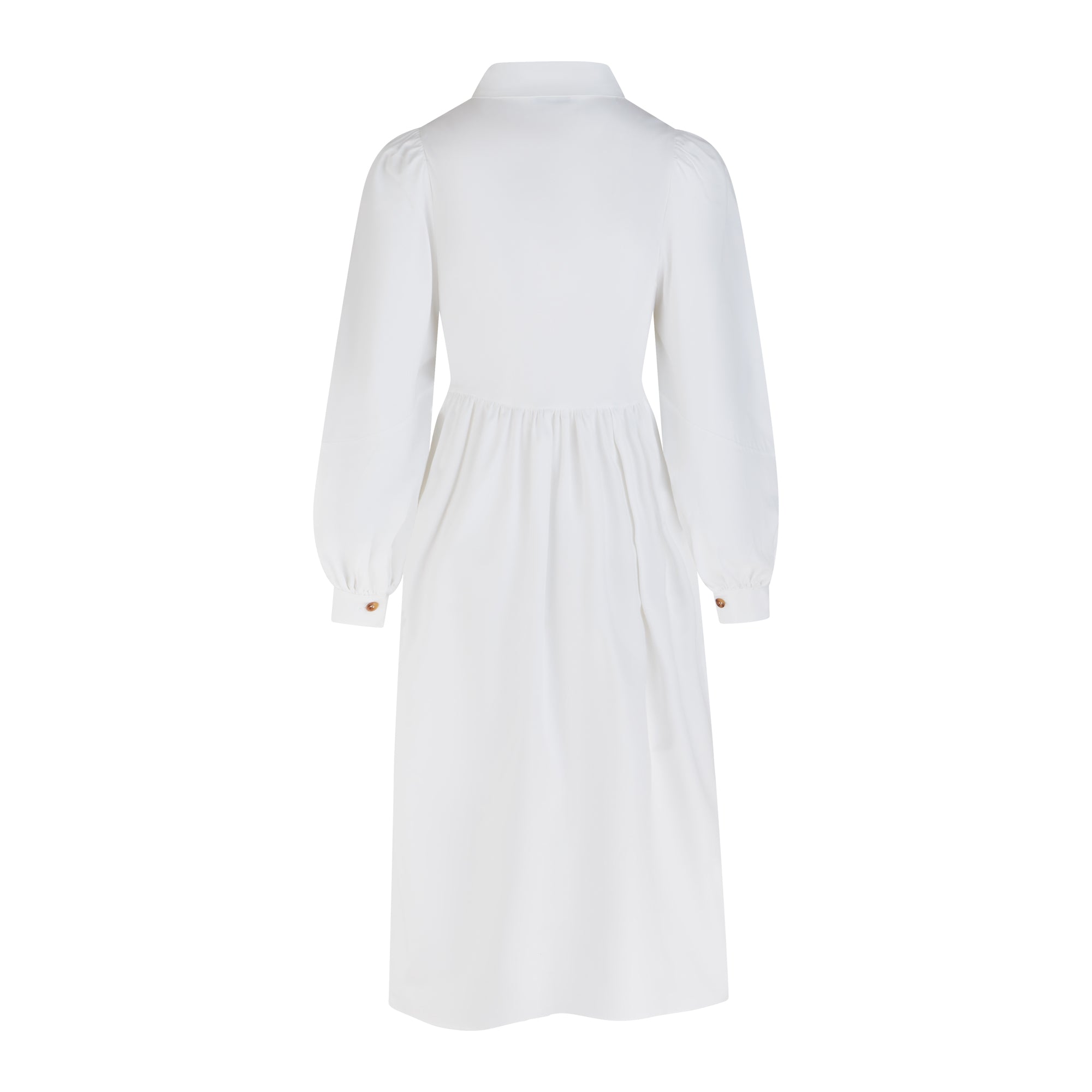 Nora Midi Shirt Dress - White